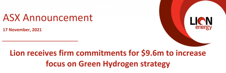 lion energy green hydrogen strategy
