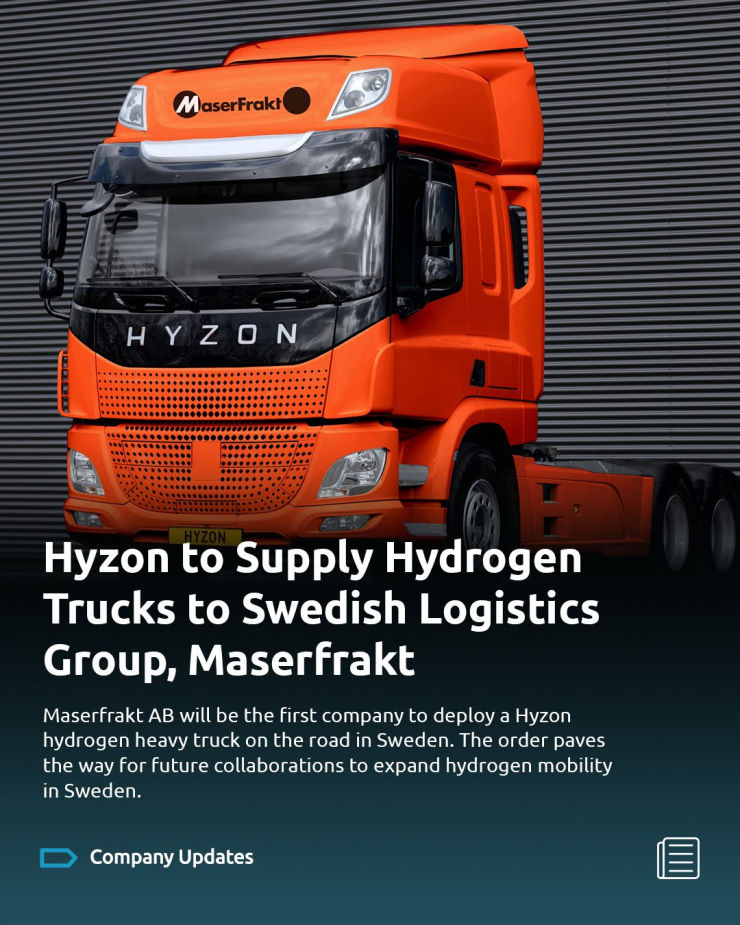 hyzon hydrogen trucks maserfrakt