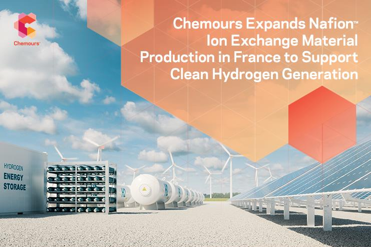 Chemours étend la production de matériaux échangeurs d’ions Nafion™ en France pour répondre à la demande croissante du marché en matière de production d’hydrogène propre