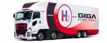hydrogen fuel cell powered truck isuzu honda
