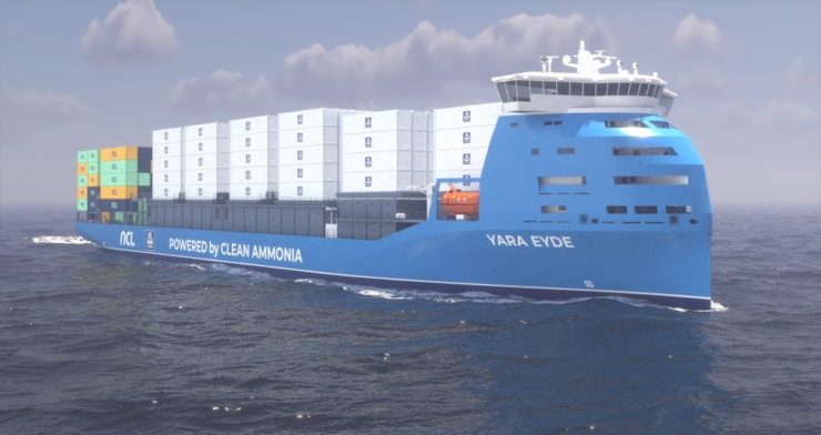 ammonia powered container ship yara